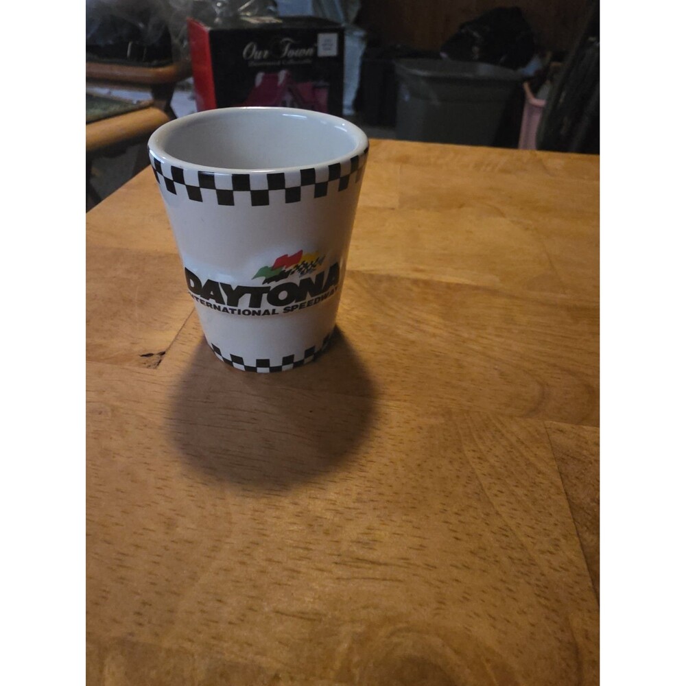 DAYTONA International Speedway Shot Glass Raised Graphic NEW